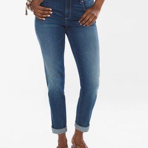 Chico's Dark Blue Boyfriend Ankle Jeans Size 1R/8